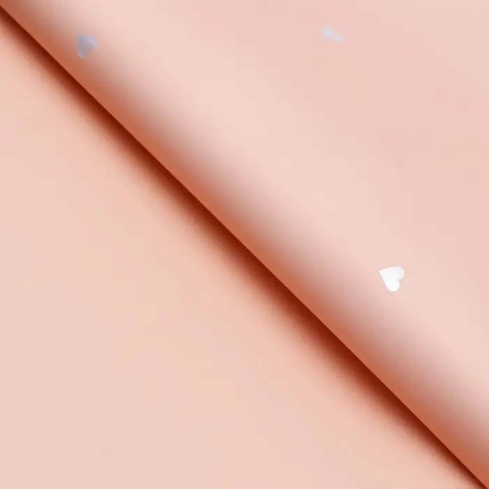 Пленка в листах, 58×58 см, «Сердечки», персиковая, 65 микрон Пленка в листах, 58×58 см, «Сердечки», персиковая, 65 микрон