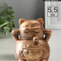 Фигурка гипс &laquo;Кот манэки-нэки&raquo;, 5.5&times;5&times;5 см, бронза