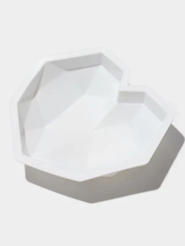 Форма для муссовых десертов и выпечки KONFINETTA &laquo;Геометрия любви&raquo;, силикон, 21.5&times;20&times;6 см, белая