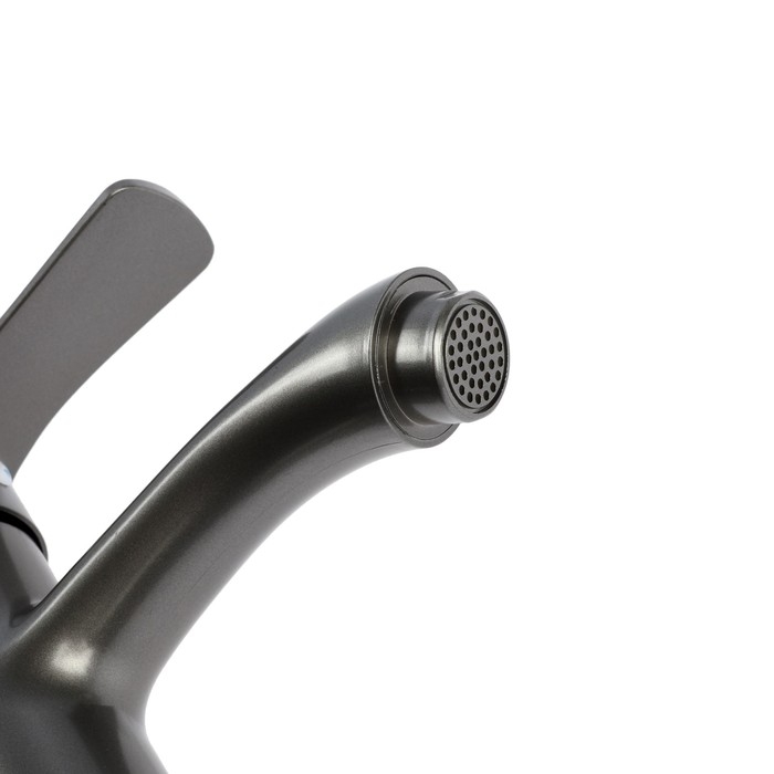 Смеситель для раковины ZEIN Z3691, однорычажный, высота излива 9 см, графит Смеситель для раковины ZEIN Z3691, однорычажный, высота излива 9 см, графит