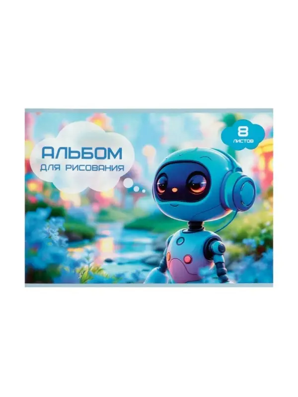 Альбом для рисования Calligrata А4, 8 листов, на скрепке, МИКС