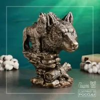 Фигура гипс &laquo;Волк&raquo; 24&times;22&times;33 см, под бронзу