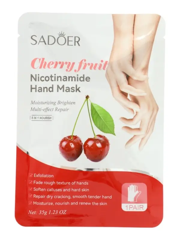 Маска-перчатки для рук, увлажняющая с экстрактом вишни