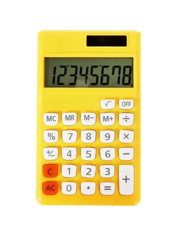 Калькулятор карманный 08-разрядный, корпус желтый