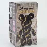 УЦЕНКА Набор для декора фигурка "Жемчужный мишка" черный