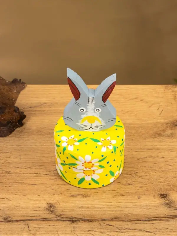 Шкатулка "Заяц" дерево 9х9х16 см