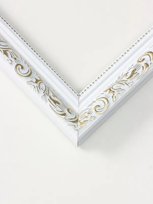 Рама для картин (зеркал, фото), пластик, 30&times;30 см, Estelle Classic, белый с золотом