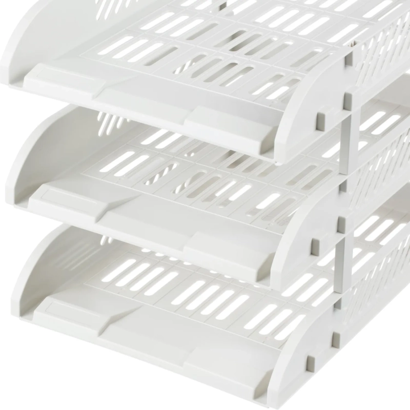 Лоток горизонтальный для бумаг Deli E9217Grey набор 3шт на металл.стерж сер