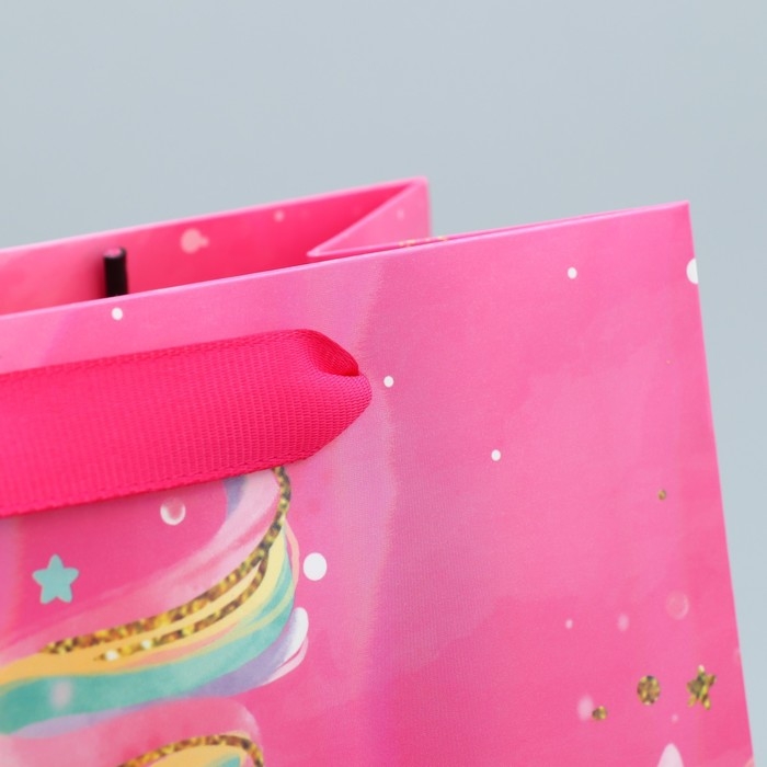 Пакет подарочный ламинированный, упаковка, «Единорог», MS 18 х 23 х 10 см