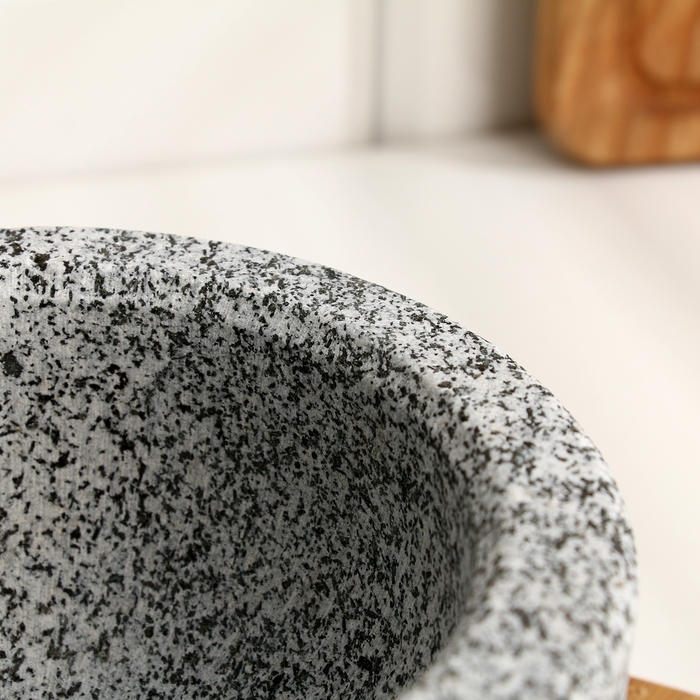 Ступка с пестиком из камня большая, 450 мл, серая, в коробке Ступка с пестиком из камня большая, 450 мл, серая, в коробке