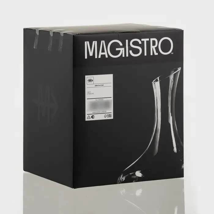 Декантер Magistro, 1.8 л, 20&times;25 см, стекло, прозрачный