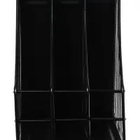 Лоток для бумаг А4, вертикальный, металлическая сетка, 3 отделения, чёрный