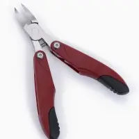 Кусачки педикюрные, 3 в 1, с лазерной пилкой, изогнутое лезвие, складные, 8.7 см, длина лезвия-18 мм, бордовые