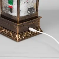 Светодиодная фигура &laquo;Девочка и снеговик&raquo; 10.5&times;27&times;10.5 см, пластик, от батареек ААх3, USB, свечение тёплое белое