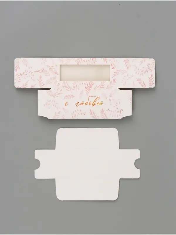 Коробка подарочная с окном &laquo;С любовью&raquo;, 12&times;5.5&times;5.5 см, самосборная