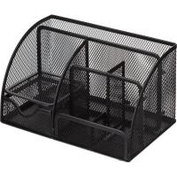 Подставка-органайзер 7отд 125x220x140мм с выдв.ячейкой металл сетка черн