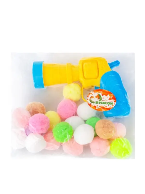 Игрушка-пистолет для кошек, 20 шариков