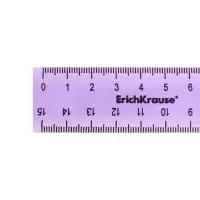 Линейка 15 см ErichKrause Standard, микс из 2-х цветов