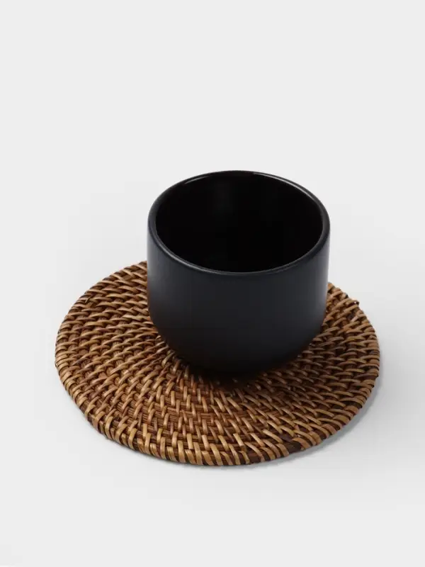 Салфетка сервировочная плетёная круглая, 15&times;15&times;0.5 см, ротанг