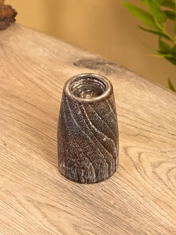 Подсвечник, d=4 см, 9&times;9&times;12 см, дерево джати, тёмно-коричневый