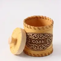 Туес &laquo;Соль&raquo;, узор, 9&times;9&times;9.5 см, банка для хранения, береста