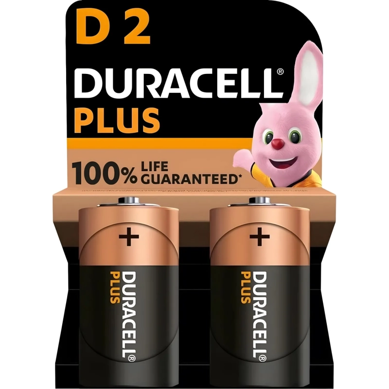 Батарейка Duracell PIus LR20 D BL2 Alkaline 1.5V (2/20) 2шт/уп