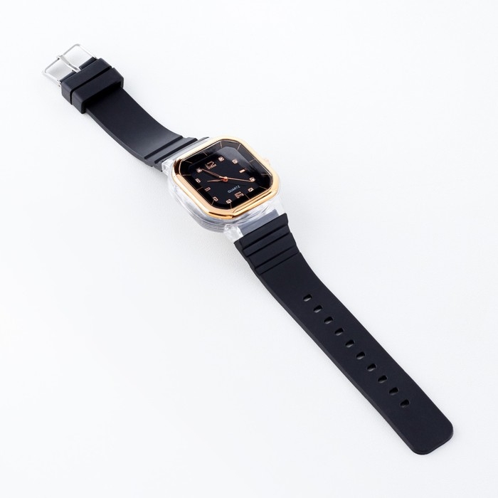 Часы наручные кварцевые женские, 4.1 х 4.1 см, ремешок силикон, черные Часы наручные кварцевые женские, 4.1 х 4.1 см, ремешок силикон, черные