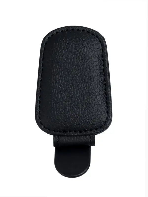 Держатель для очков автомобильный, кожаный, черный Держатель для очков автомобильный, кожаный, черный