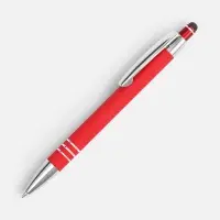 Ручка шариковая Sansen Soft Touch со стилусом, красная
