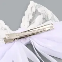 Бант для волос на заколке с лентами &laquo;Цветы&raquo;, белый, Принцессы