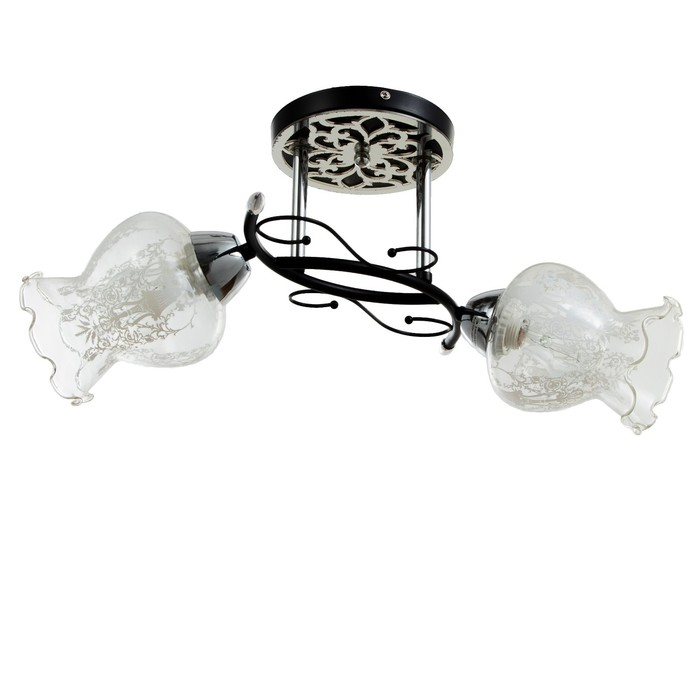 Люстра Люстра "Триони" 2 лампы 40Вт Е27 хром-черный 51х31х29