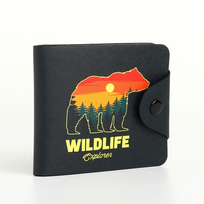 Кошелёк на кнопке, цвет чёрный Кошелёк на кнопке, цвет чёрный