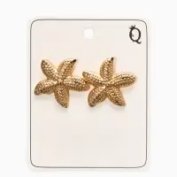 Серьги металл "Морская звезда", цвет золото