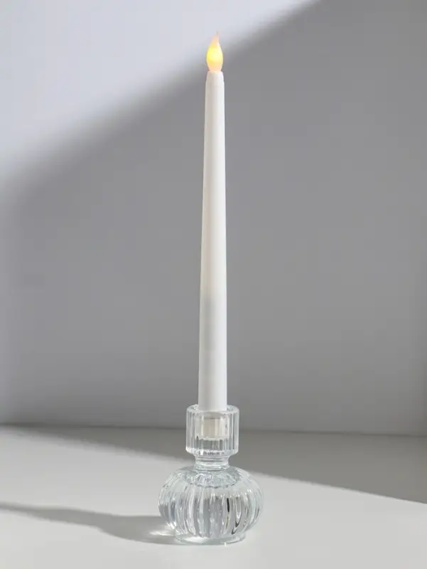 Подсвечник стекло на 1 свечу двусторон "Кластер" прозрачный d=2,5 см и 4 см 7,5х7,5х8,5 см   1097361