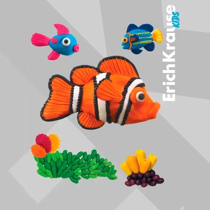 Пластилин 12 цветов 216 г ErichKrause "Kids Space Animals Candy Pearl", плавающий, перламутровый, со стеком
