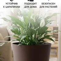 Горшок для цветов &laquo;Гранд&raquo;, 15 л, d=29.5 см, h=31 см, пластиковый, с прикорневым поливом, фиолетовый