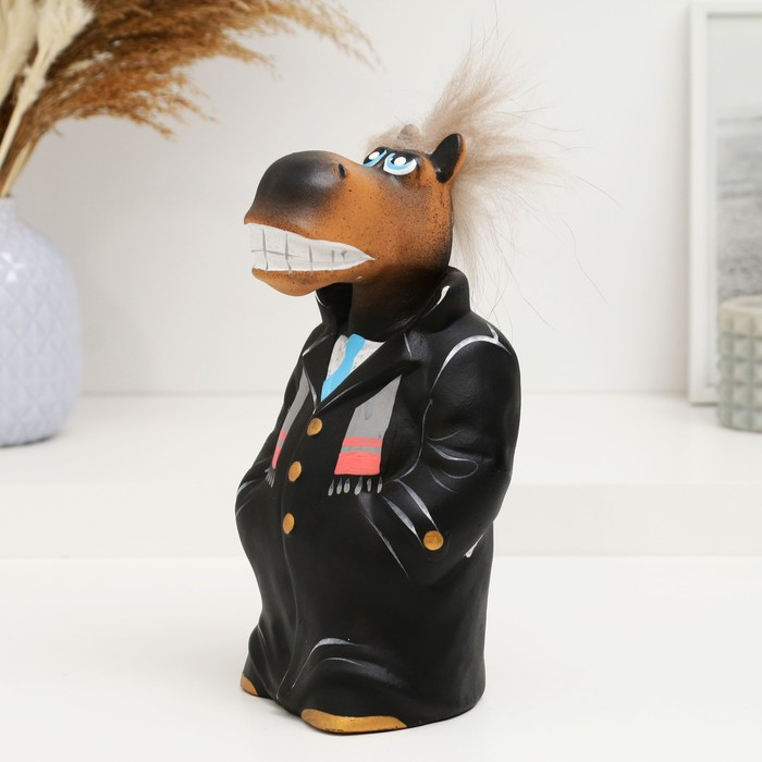 Копилка Копилка "Конь в пальто" 10х11х22см, черный