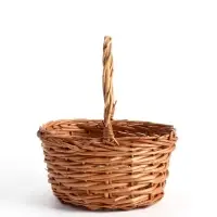 Корзина плетёная для хранения Natu, с ручкой, лоза, цвет медовый, набор 2 шт.