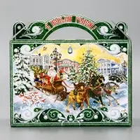 Подарочная новогодняя коробка "Чудо-тройка", для сладких подарков, 25×12×24 см Подарочная новогодняя коробка "Чудо-тройка", для сладких подарков, 25×12×24 см