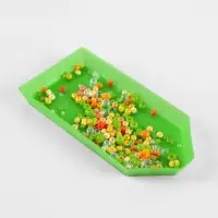 Органайзер-ванночка для бисера и страз, 4.8&times;9 см, 4 шт. на подставке, зелёный, прозрачный