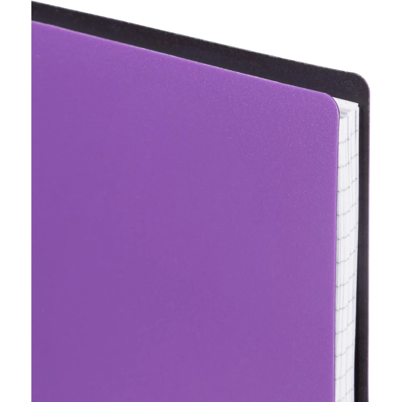 Бизнес-тетрадь Комус А5 60л, кл., обл.пластик, спираль, фиолет.Classic