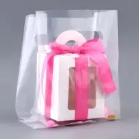 Пакет квадратный полиэтиленовый с вырубной ручкой, прозрачный, упаковка, 15х28+16см ± 5% 60 мкм