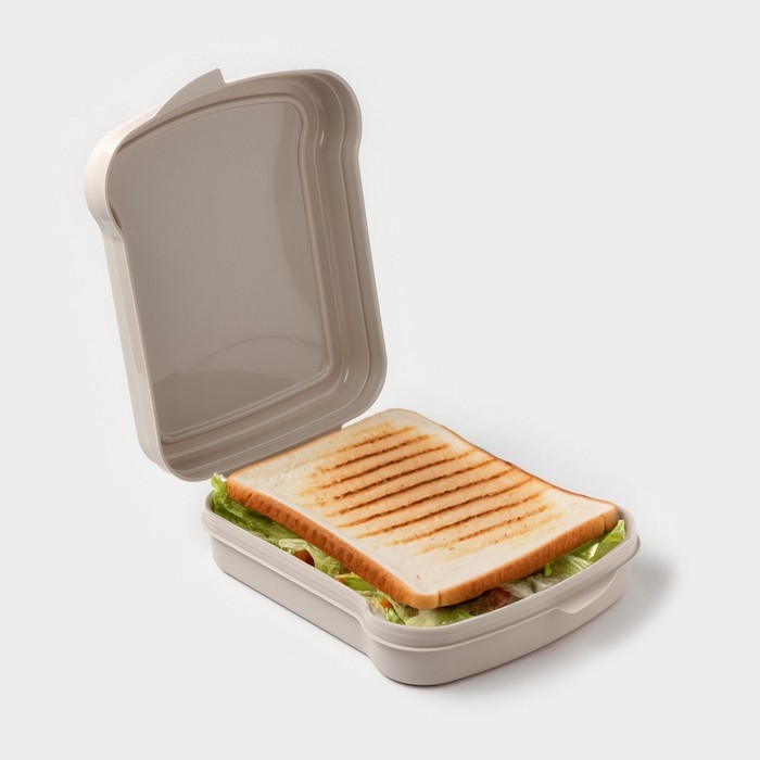 Бутербродница RICCO, 17×13×4.2 см, с декором Чемита