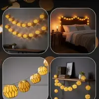 Гирлянда &laquo;Нить&raquo; 2 м с насадками &laquo;Серый фонарик&raquo;, IP20, прозрачная нить, 10 LED, от батареек АА&times;2, свечение тёплое белое