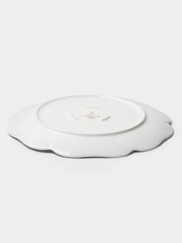 Тарелка обеденная WY Bloomware. d=27 см, фарфор, белая, зелёная