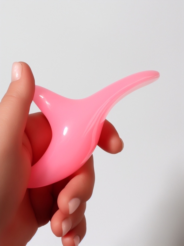 Массажер д/лица смола Гуаша Бумеранг 12*6*3,5см розовый пакет QF