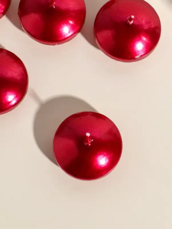 Набор свечей плавающих &laquo;Овал&raquo;, 6 шт., красный металлик, 4&times;2 см