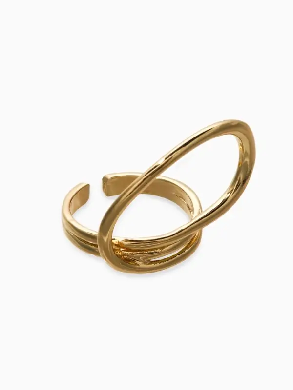 Кольцо металл &laquo;Спираль&raquo;, цвет золото, безразмерное