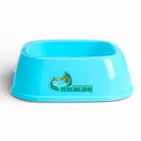 Миска, 700 мл, квадратная, пластик, голубая