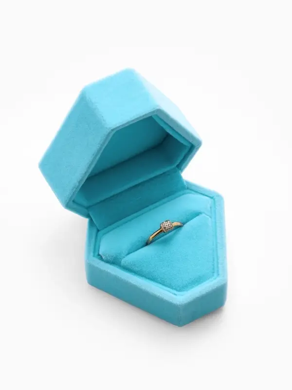 Футляр под серьги, кольцо &laquo;Кристалл&raquo;, бархатный, 6.5&times;6 см, голубой